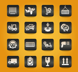 delivery service icon set