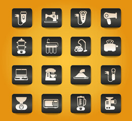 home appliances icon set