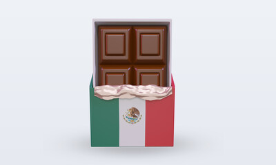 3d chocolate Mexico flag rendering front view