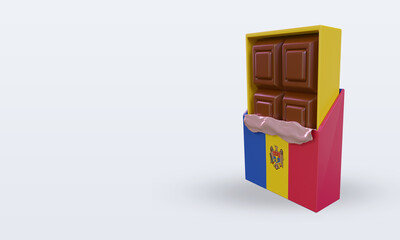 3d chocolate Moldova flag rendering right view