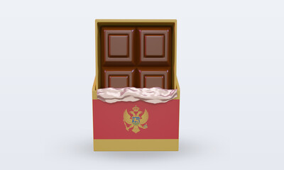 3d chocolate Montenegro flag rendering front view