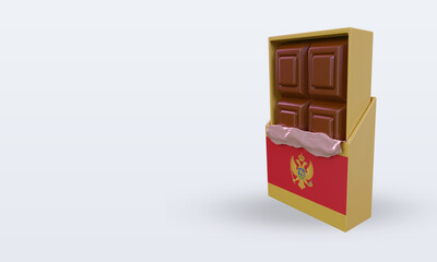 3d chocolate Montenegro flag rendering right view