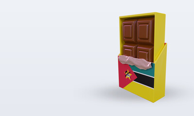 3d chocolate Mozambique flag rendering right view