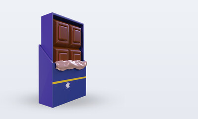 3d chocolate Nauru flag rendering left view