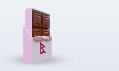 Obraz premium 3d chocolate Nepal flag rendering left view