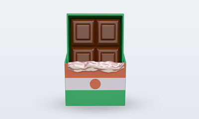 3d chocolate Niger flag rendering front view