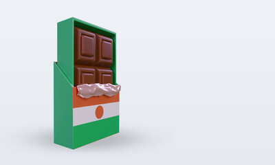 3d chocolate Niger flag rendering left view