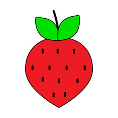 Strawberry, great design for any purposes. Clipart image. Summer background. Vector illustration. stock image. 