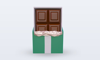 3d chocolate Nigeria flag rendering front view