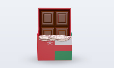 3d chocolate Oman flag rendering front view
