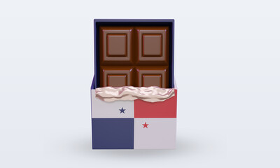 3d chocolate Panama flag rendering front view