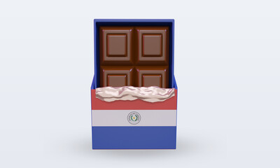 3d chocolate Paraguay flag rendering front view