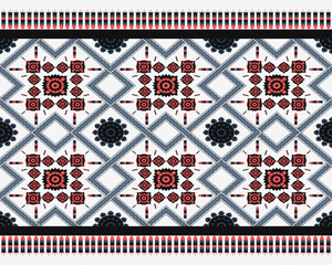 Designed from geometric shapes Asian style flowers beautiful alternating lines Use as a background to decorate the fabric pattern.