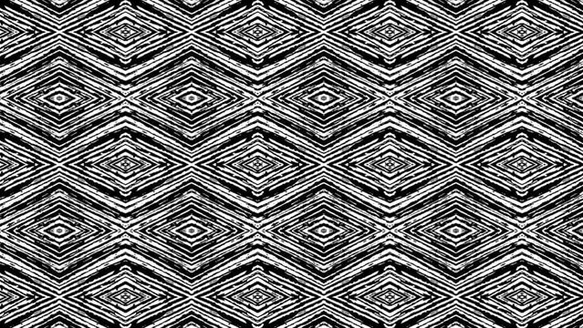 Abstract symmetry black and white kaleidoscope, 3d rendering backdrop, computer generating