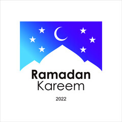 simple abstract element with stars and crescent in colorful graphic