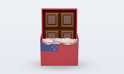 3d chocolate Samoa flag rendering front view