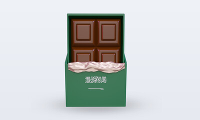 3d chocolate Saudi Arabia flag rendering front view