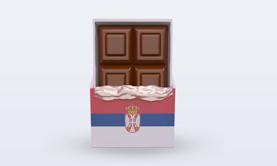 3d chocolate Serbia flag rendering front view