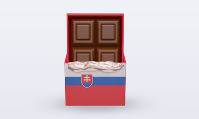 3d chocolate Slovakia flag rendering front view