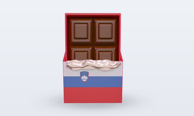 3d chocolate Slovenia flag rendering front view