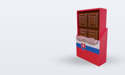 3d chocolate Slovakia flag rendering right view