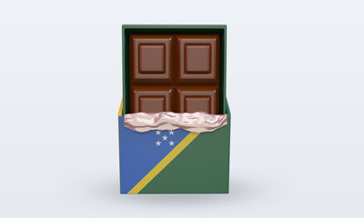 3d chocolate Solomon Islands flag rendering front view
