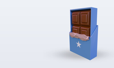 3d chocolate Somalia flag rendering right view