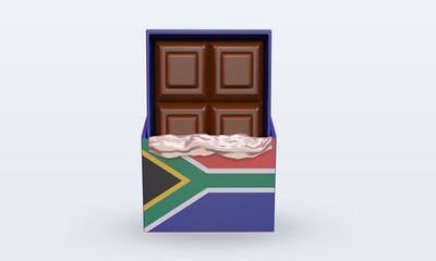 3d chocolate South Africa flag rendering front view