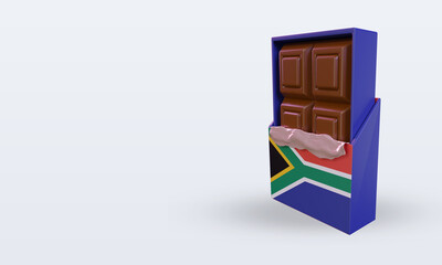 3d chocolate South Africa flag rendering right view
