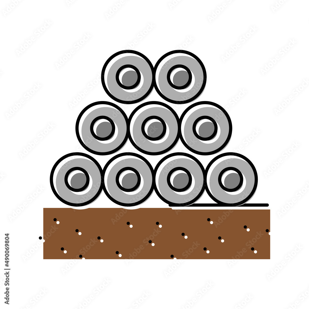 Poster pipeline heap color icon vector illustration