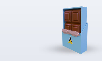 3d chocolate St Lucia flag rendering right view