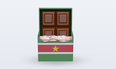 3d chocolate Suriname flag rendering front view