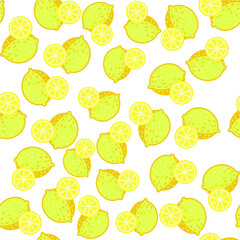 Lemon Seamless pattern background texture. A design element. Vector illustration drawn by hand. Decorative decoration for greeting cards. Isolated pattern.
