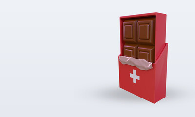 3d chocolate Switzerland flag rendering right view