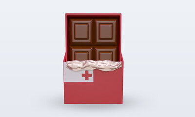 3d chocolate Tonga flag rendering front view