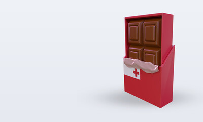 3d chocolate Tonga flag rendering right view