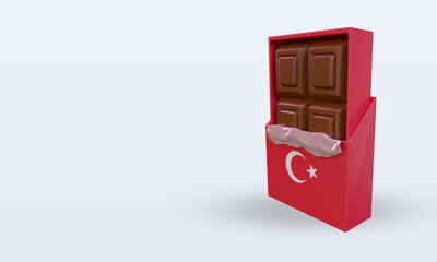 3d chocolate Turkey flag rendering right view