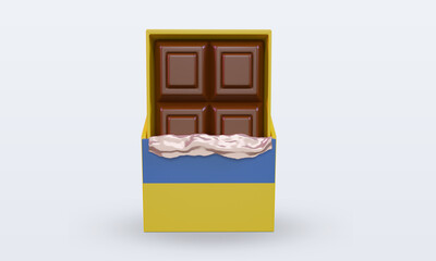 3d chocolate Ukraine flag rendering front view