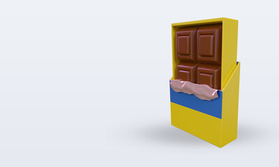 3d chocolate Ukraine flag rendering right view
