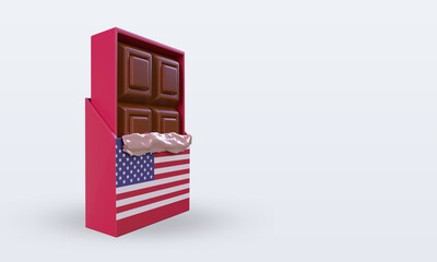 3d chocolate America flag rendering left view