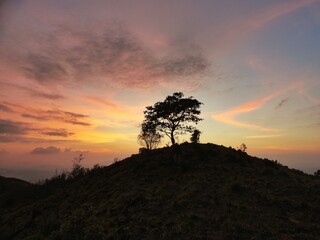 sunset in the mountains