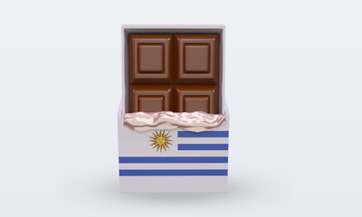 3d chocolate Uruguay flag rendering front view