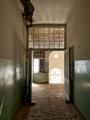 Abandoned city of Kolmanskop in Namibia. Ancient city, sand in desert of Africa.