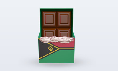 3d chocolate Vanuatu flag rendering front view
