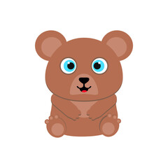 Obraz premium brown bear. cute little brown bear. vector illustration, eps 10.