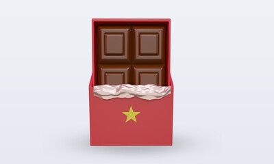 3d chocolate Vietnam flag rendering front view