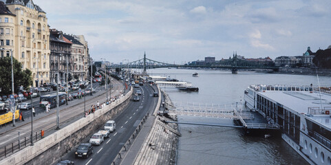 Budapest Hungary 2005 River Donau and bridge