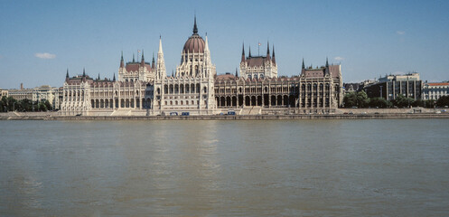 Fototapeta na wymiar River Donau. Budapest Hungary 2005. House of Parliament