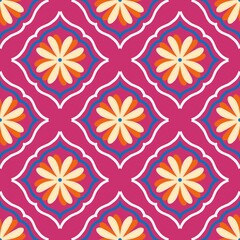 Fototapeta premium seamless floral pattern, Ethnic,tribal,textile,tribal,ikat,African,American,Aztec,fabric,geometric,motif,mandalas,native,bohemian,boho,carpet,india,Asia,illustrated,pattern,patterns 
