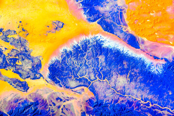 Beautiful land features of planet Earth. Digital enhancement. Elements furnished by NASA